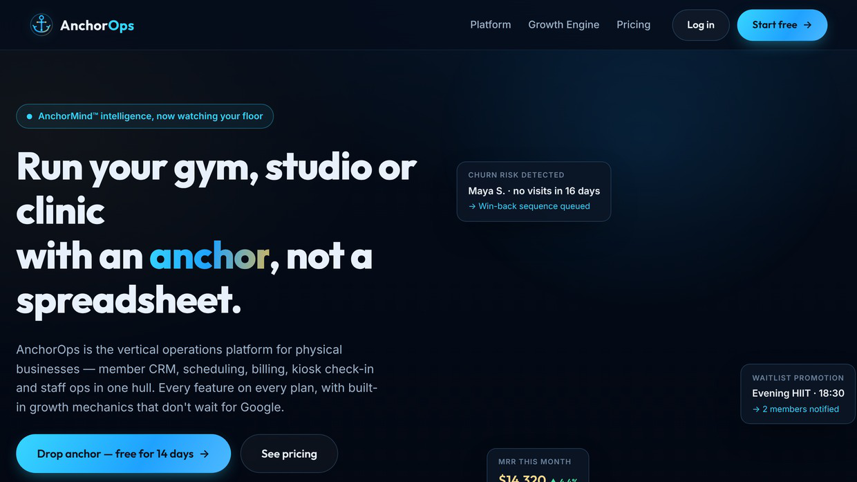 AnchorOps home page