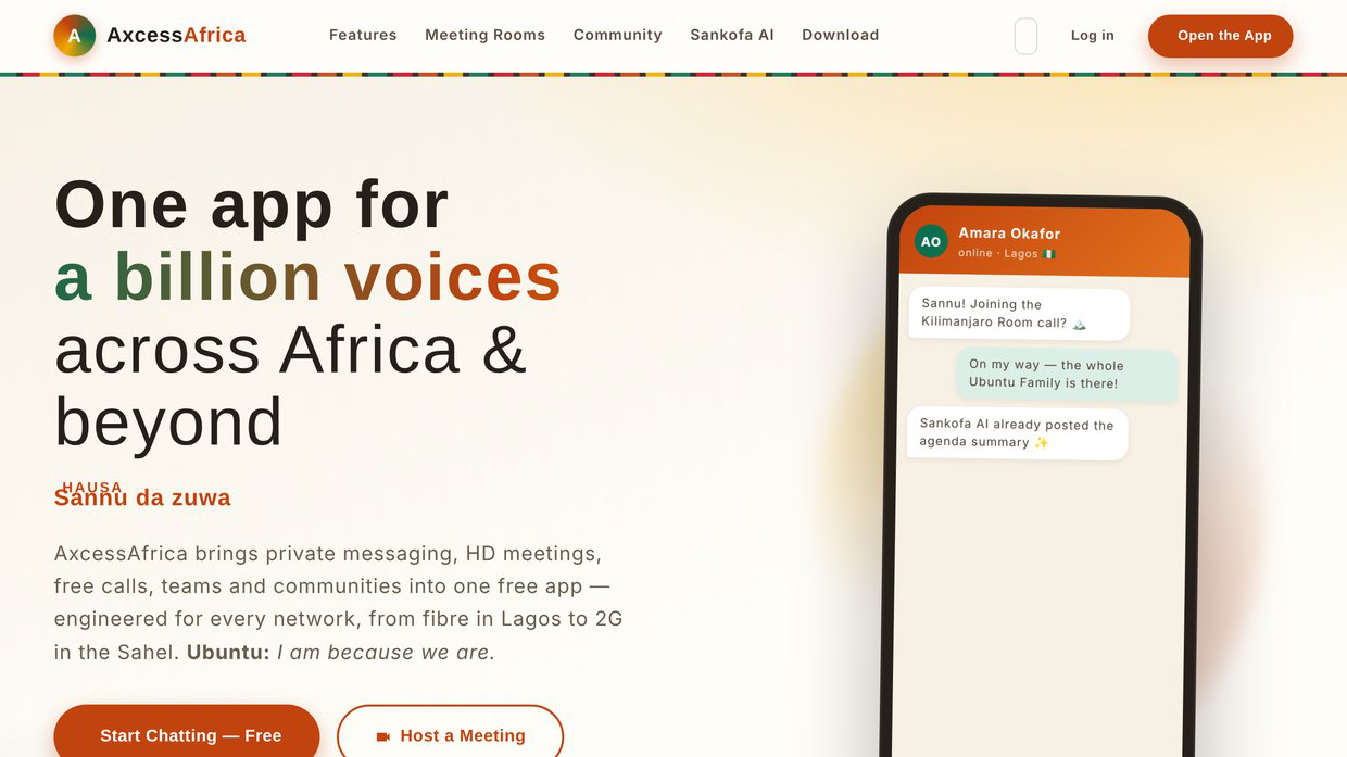 AxcessAfrica home page