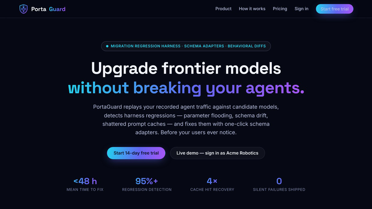 PortaGuard home page